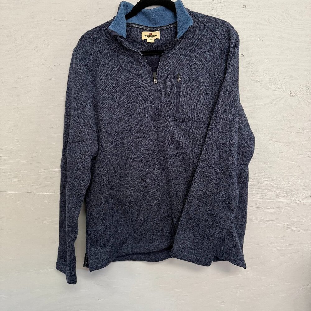 Woolrich  dark blue 3/4 zip‎ pull-over, Size L